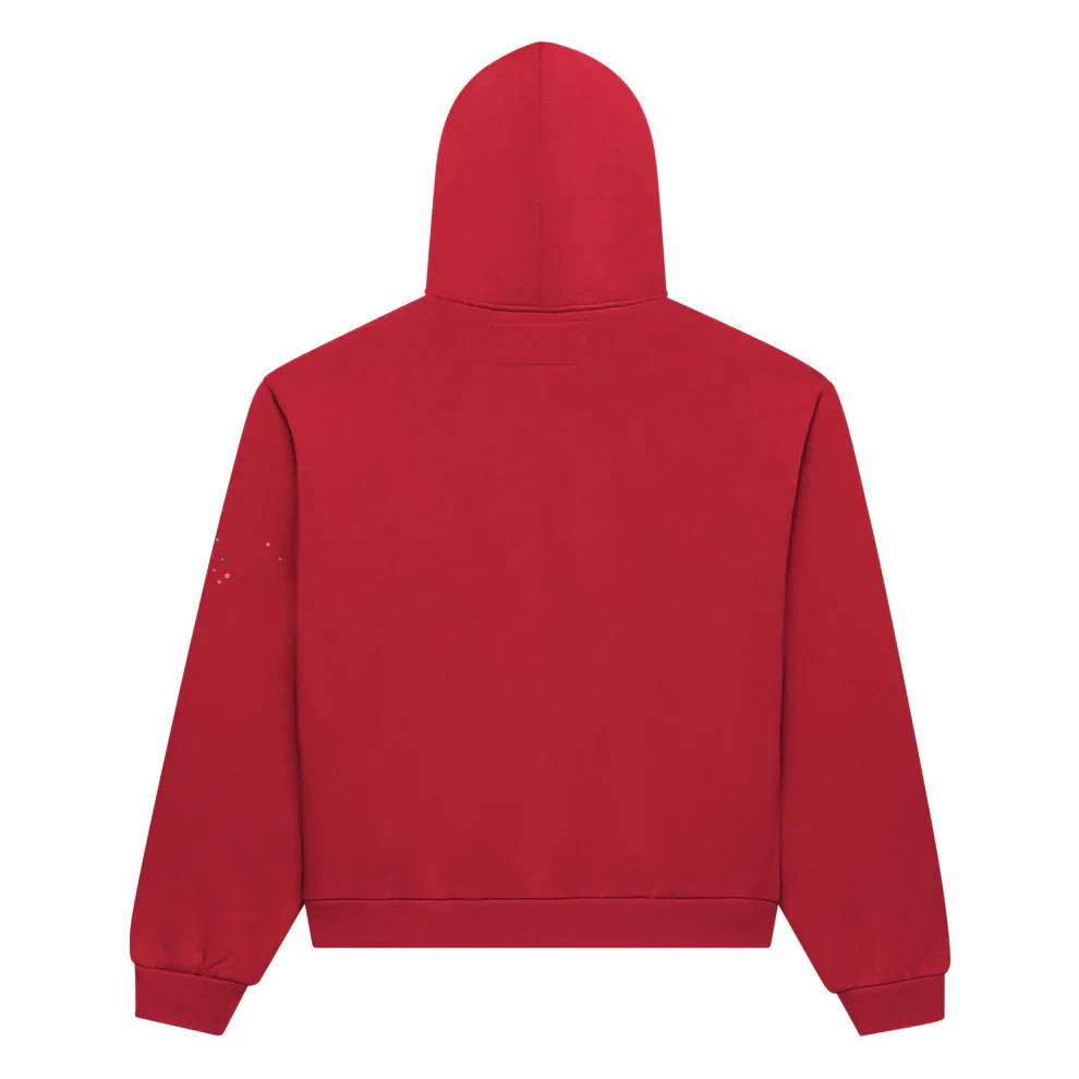 Sp5der Merlot Angel Number Zip Hoodie