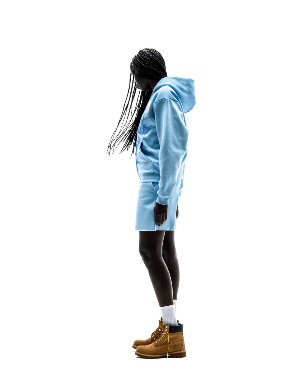 Sp5der Sky Blue OG Web Zip Hoodie