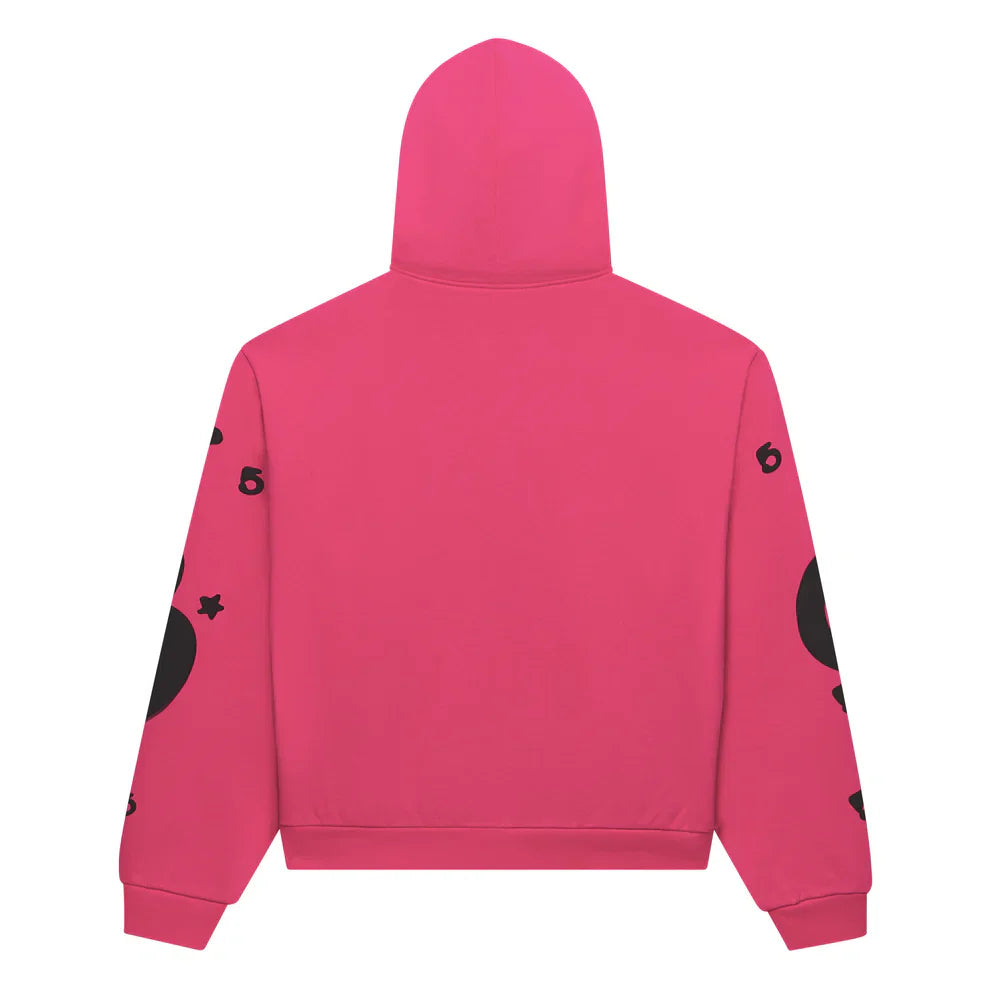 Sp5der Pink Black Beluga Zip Hoodie