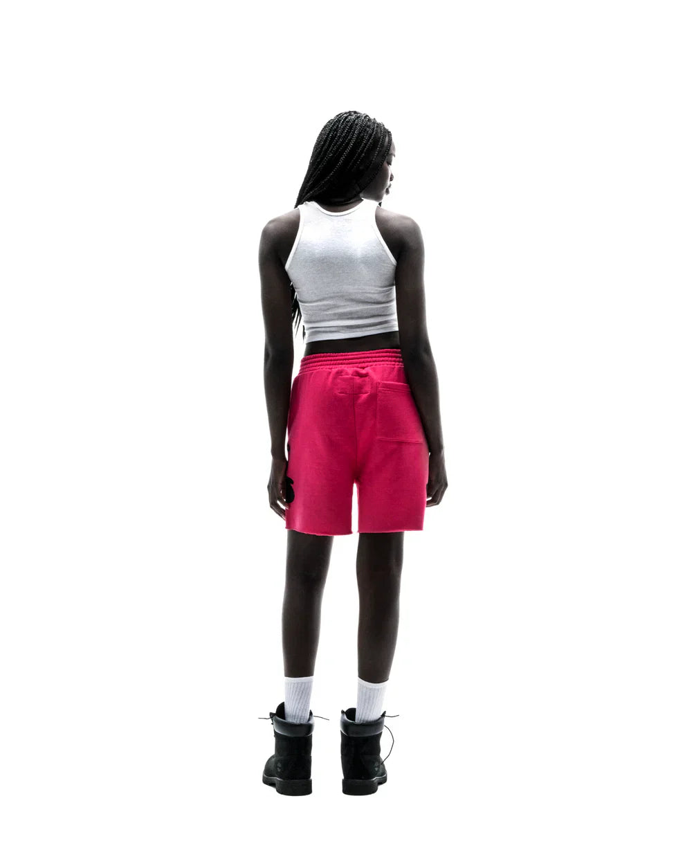 Sp5der Pink Black Beluga Sweat Shorts