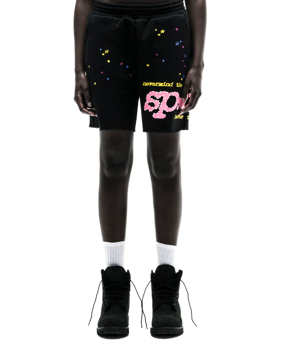 Sp5der Black Punk V2 Sweat Shorts