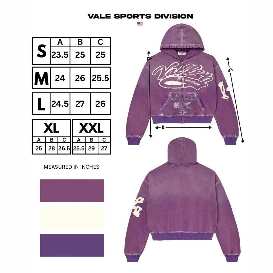 Vale Purple Religion Zip Hoodie