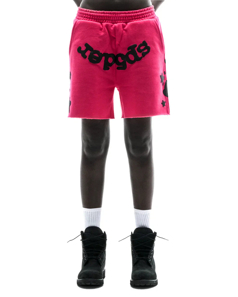 Sp5der Pink Black Beluga Sweat Shorts