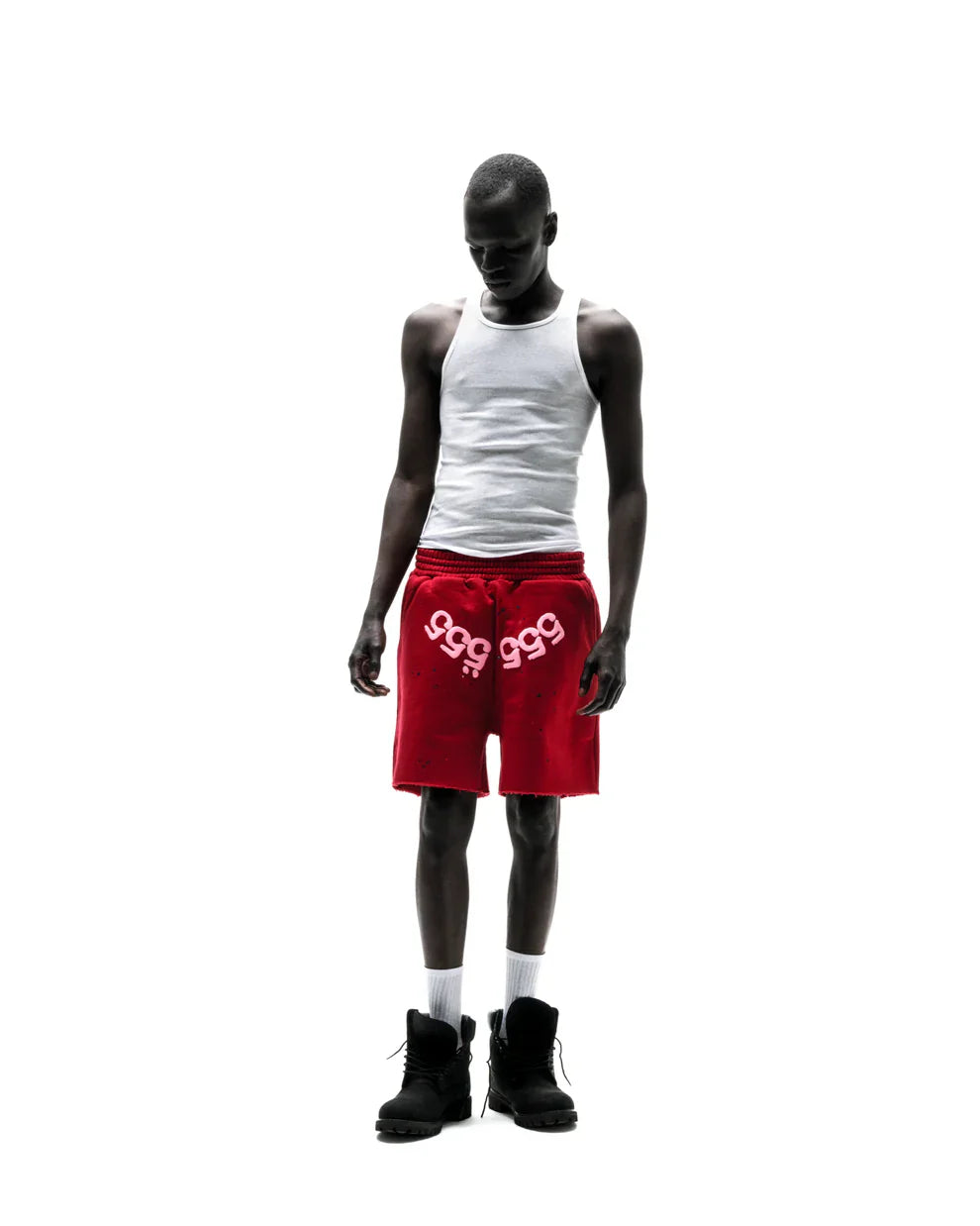 Sp5der Merlot Angel Number Sweat Shorts
