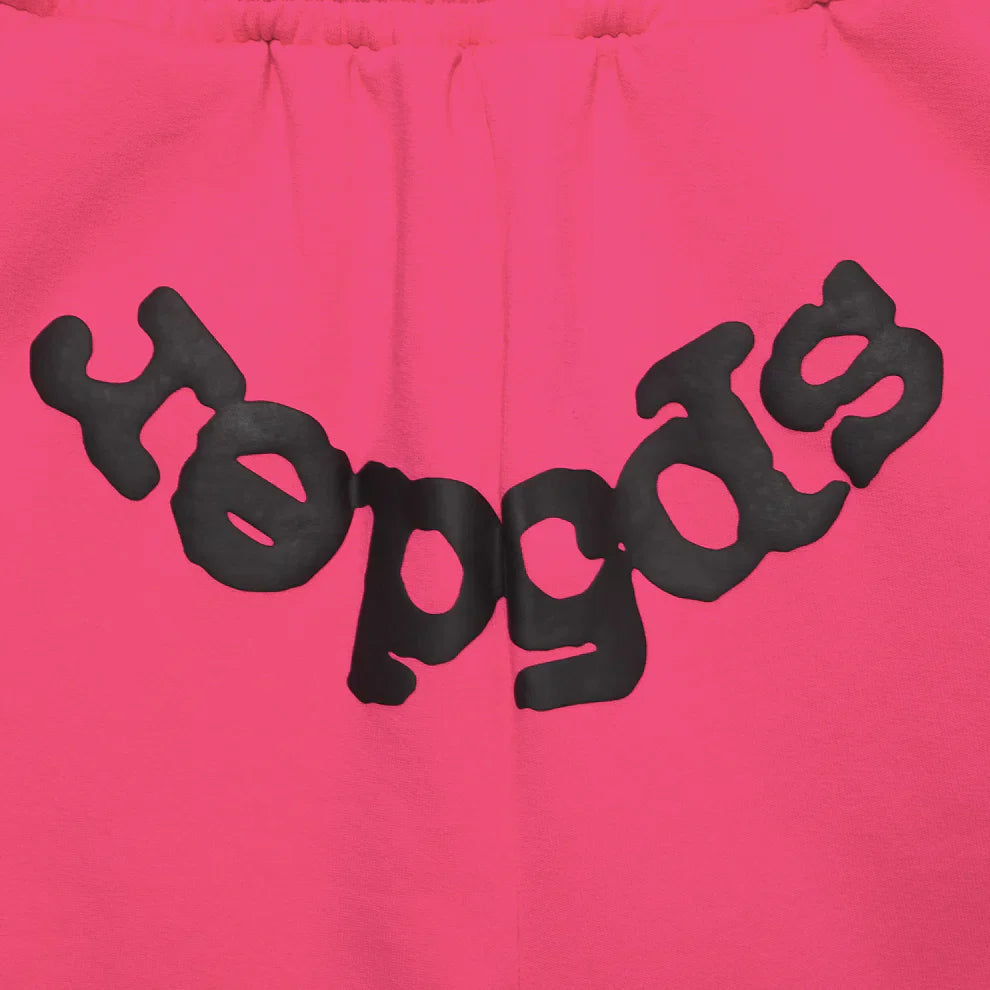 Sp5der Pink Black Beluga Sweat Shorts