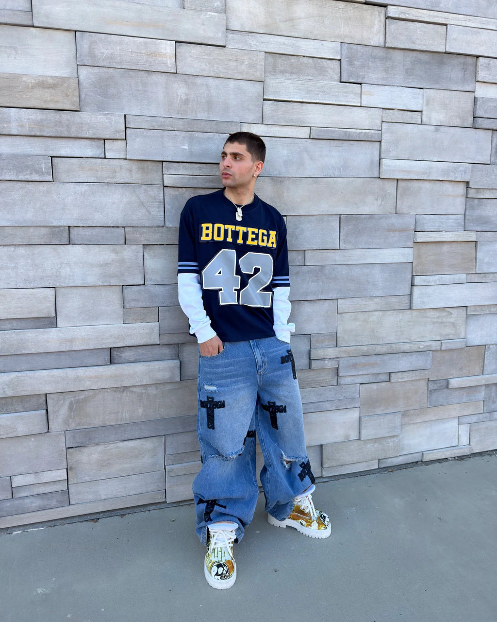 Bottega Desires Navy Jackie Robinson Long Sleeve