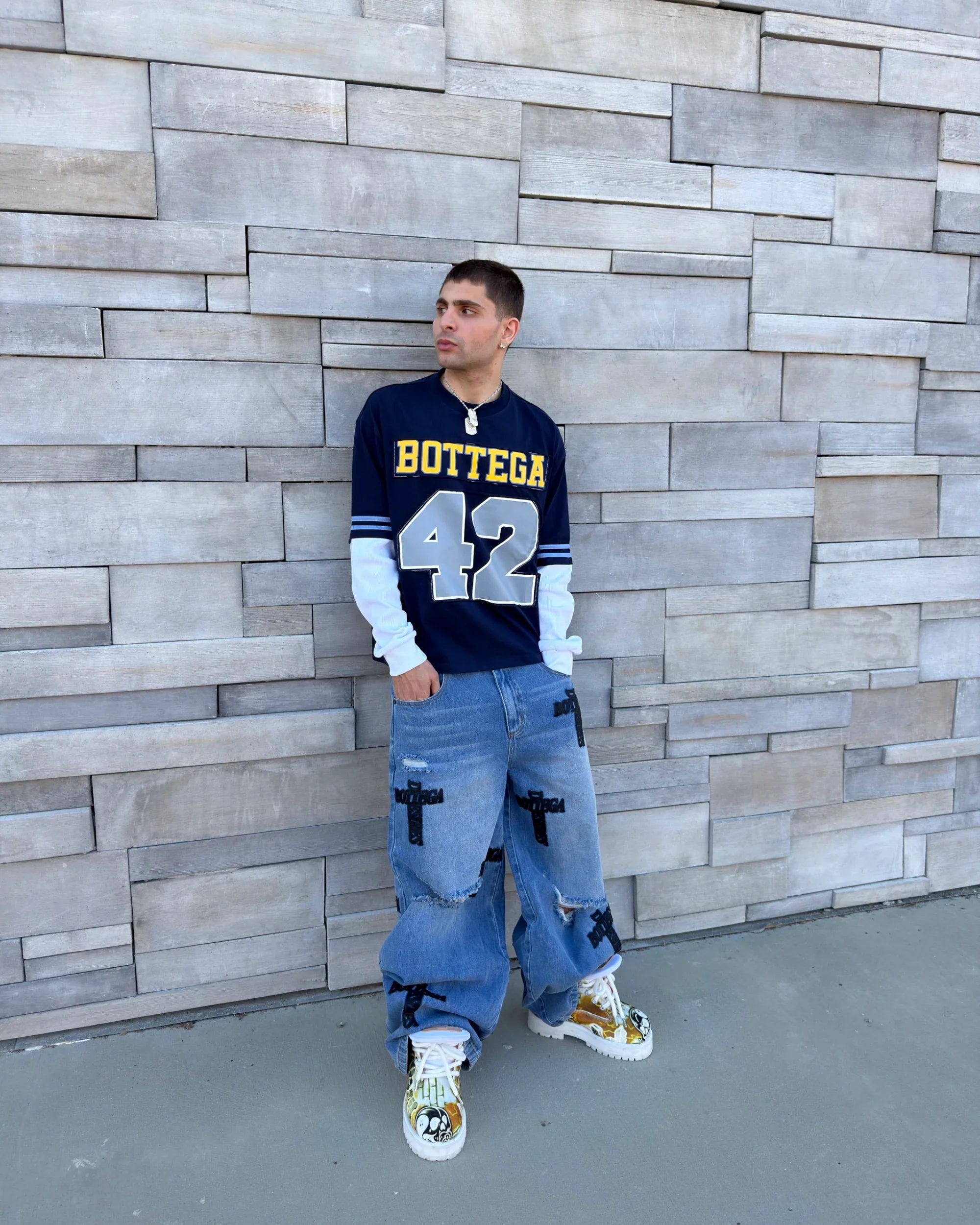 Bottega Desires Navy Jackie Robinson Long Sleeve