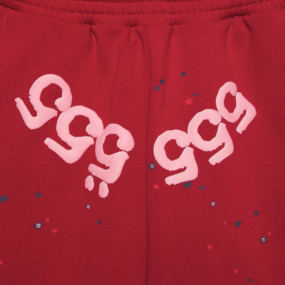 Sp5der Merlot Angel Number Sweat Shorts