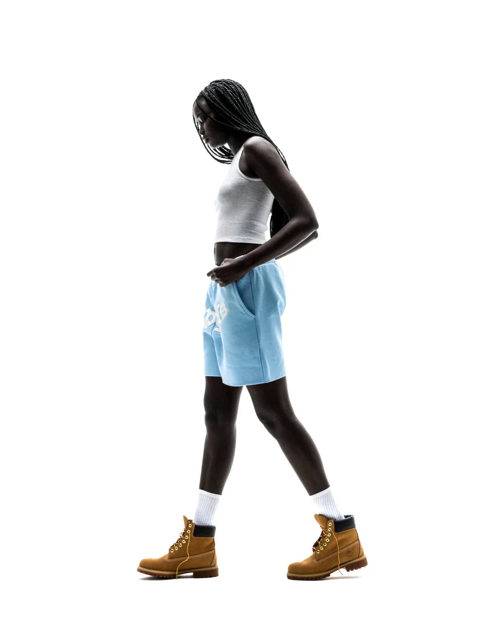 Sp5der Sky Blue OG Web Sweat Shorts