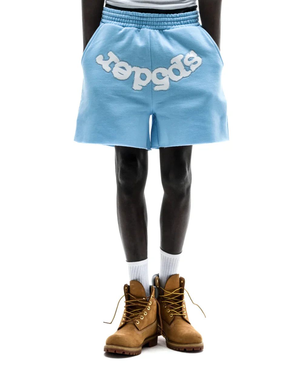 Sp5der Sky Blue OG Web Sweat Shorts