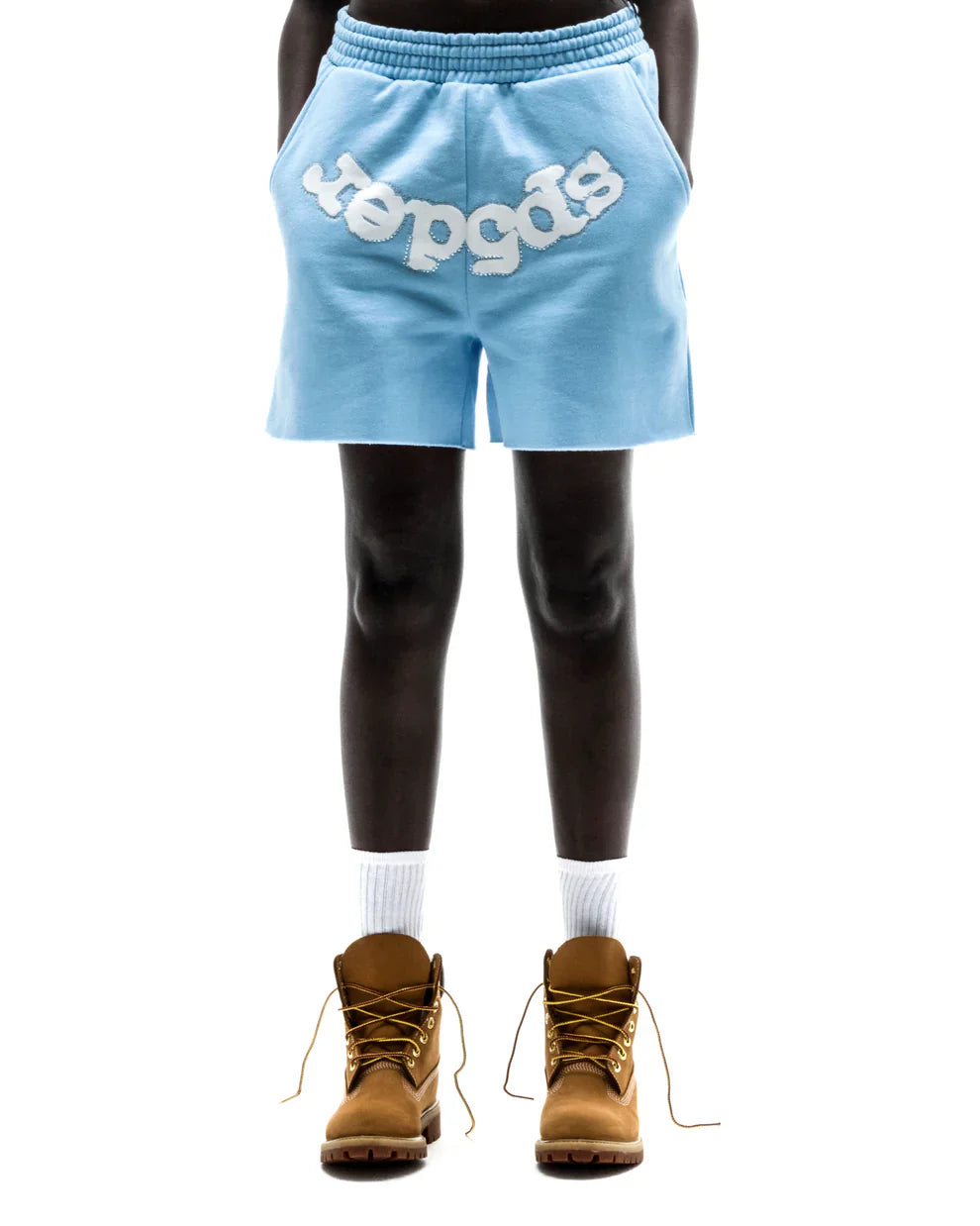 Sp5der Sky Blue OG Web Sweat Shorts