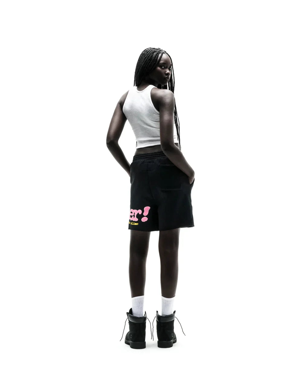 Sp5der Black Punk V2 Sweat Shorts