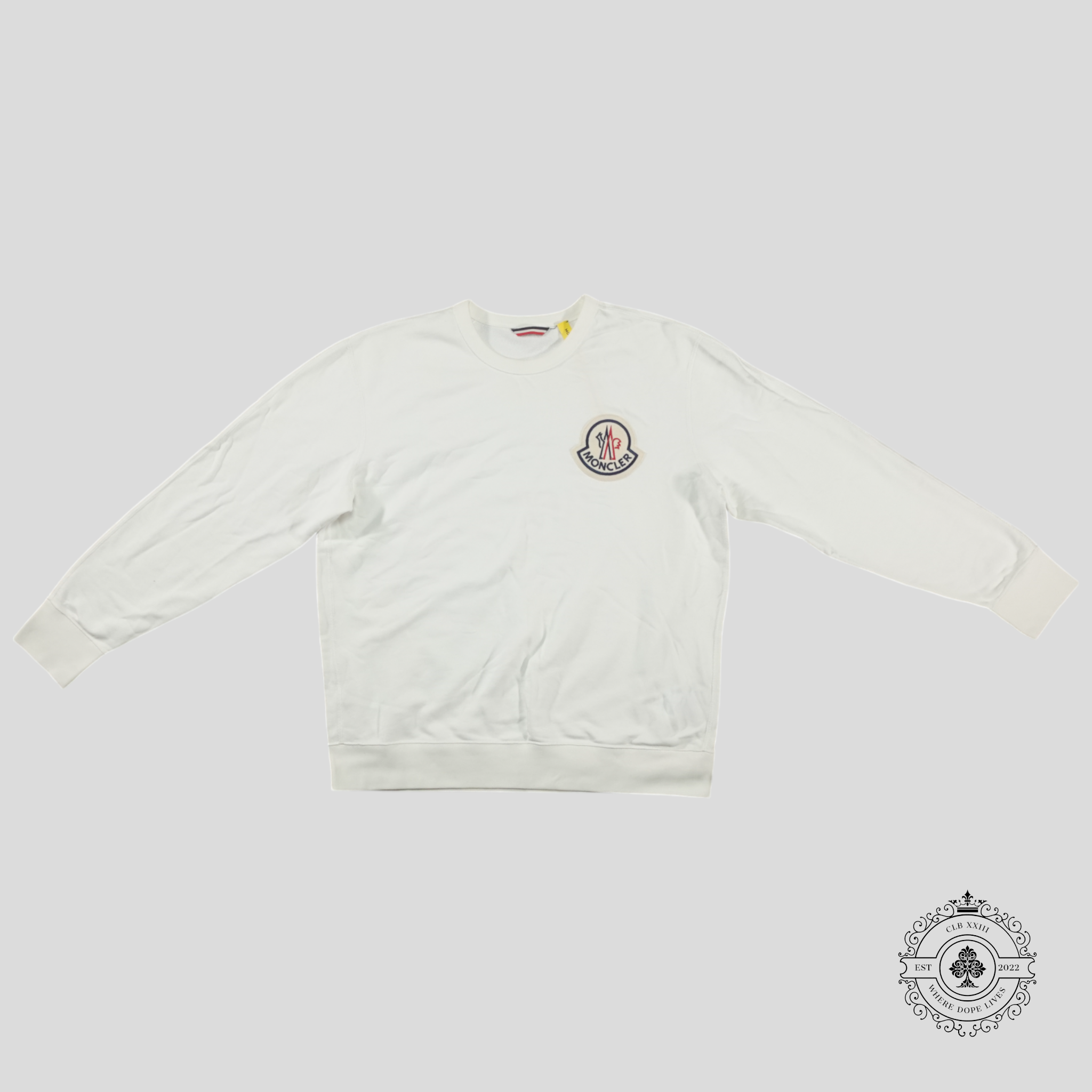 Moncler Logo Patch Crewneck in White