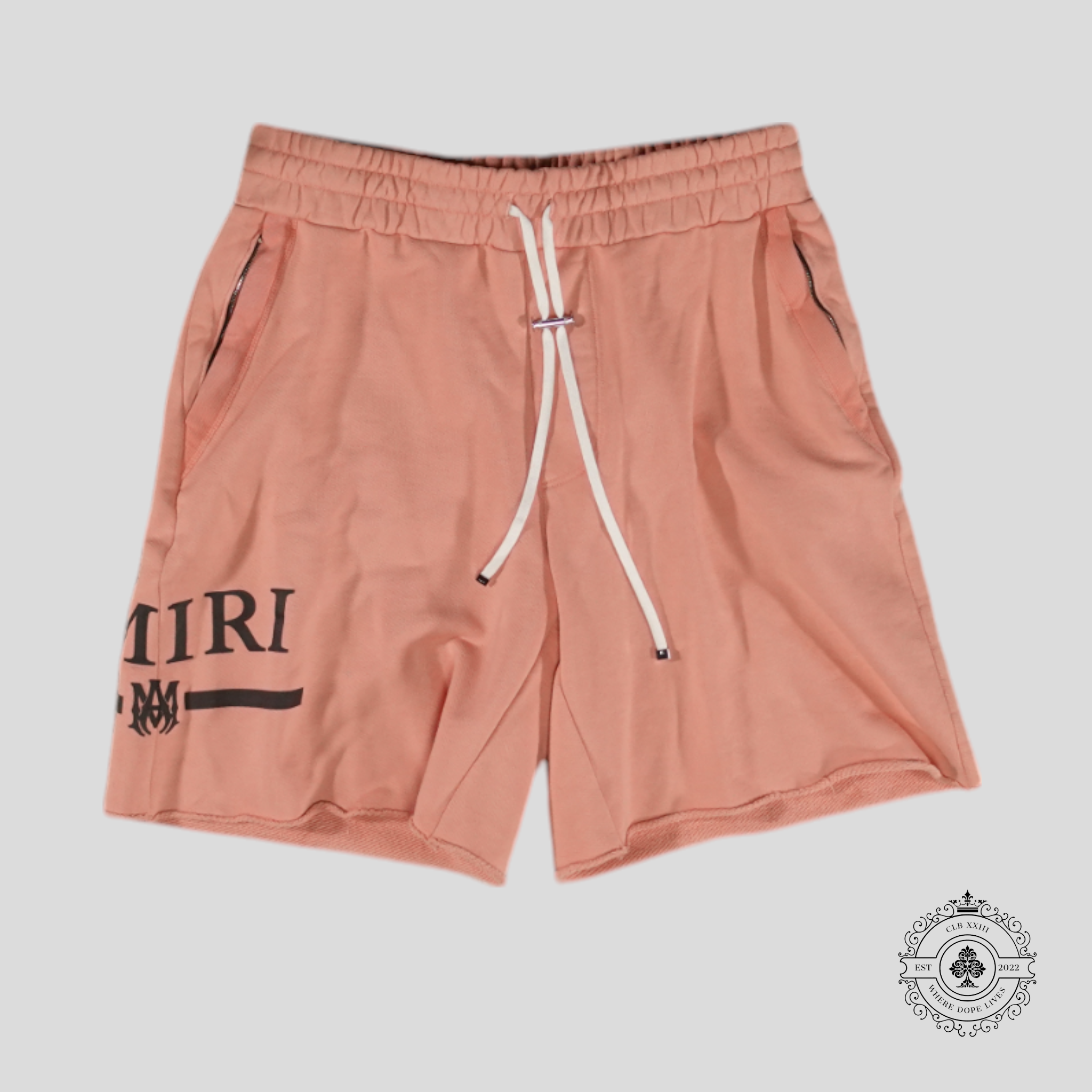 Amiri MA Bar Sweatshorts in Peach Pink