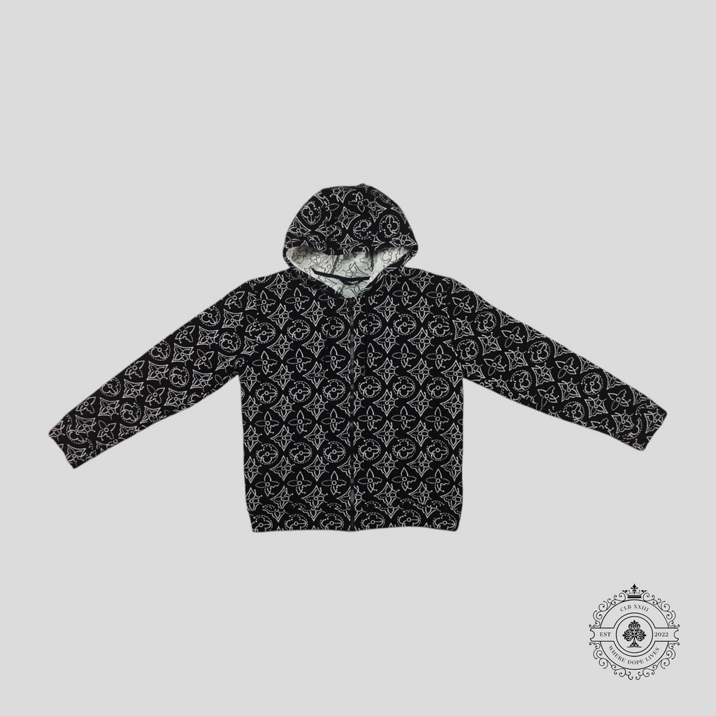 Louis Vuitton X NBA Strategic Flowers Quilted Zip Up Hoodie in Black