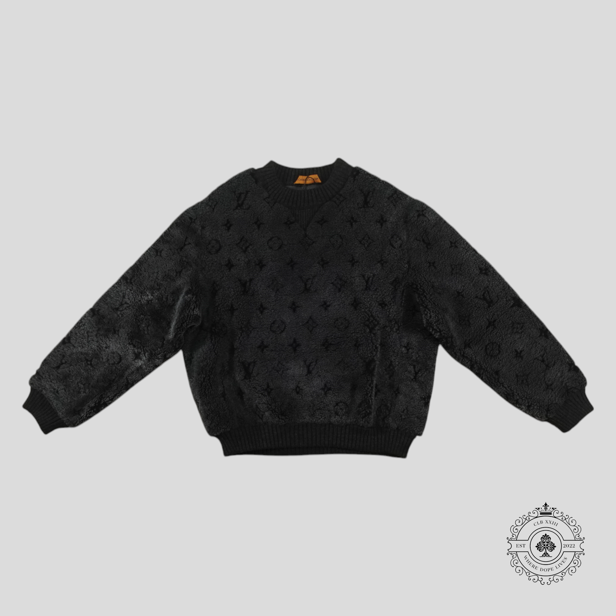 Louis Vuitton Monogram Shearling Crewneck in Grey