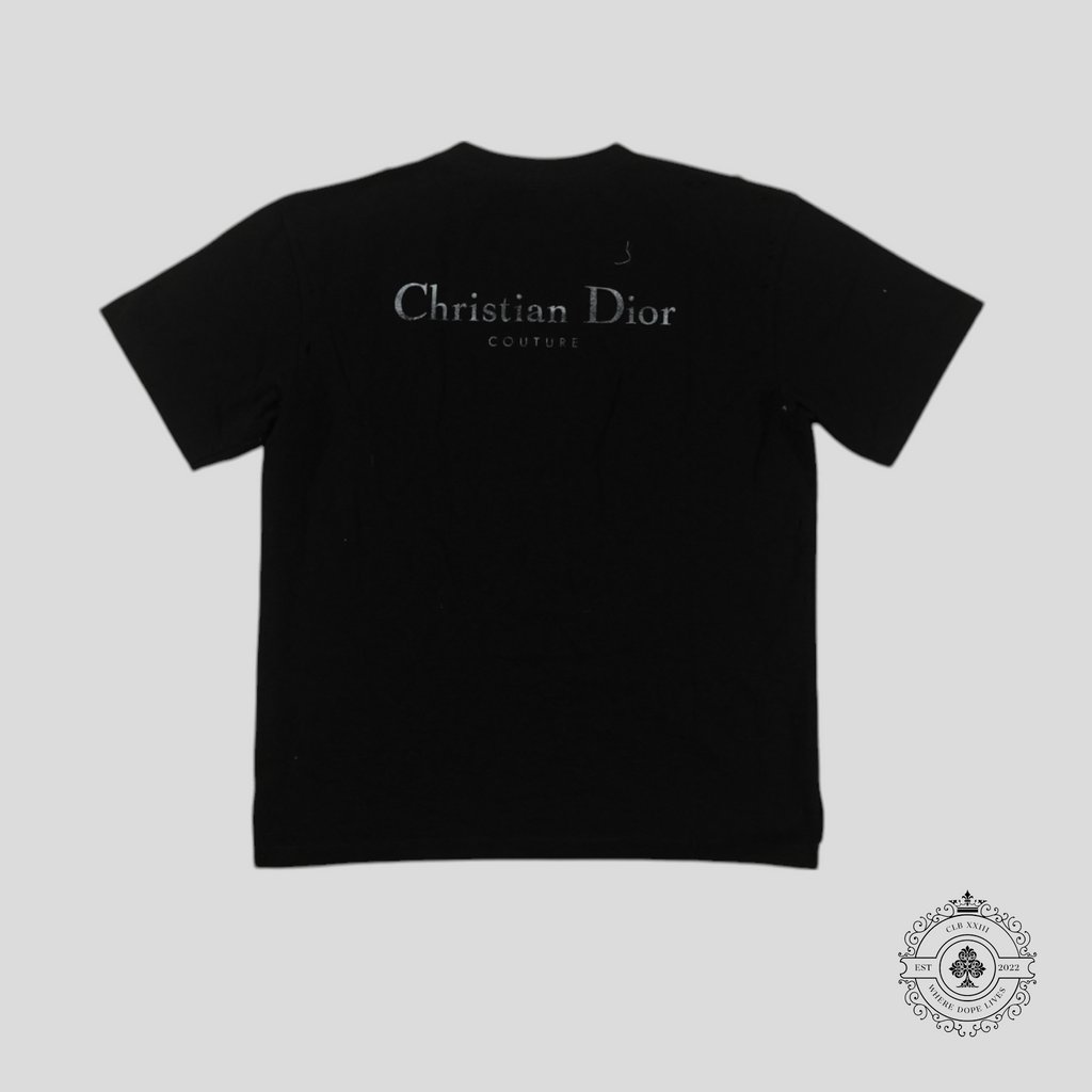 Dior Christian Dior Couture Distressed T-Shirt in Black
