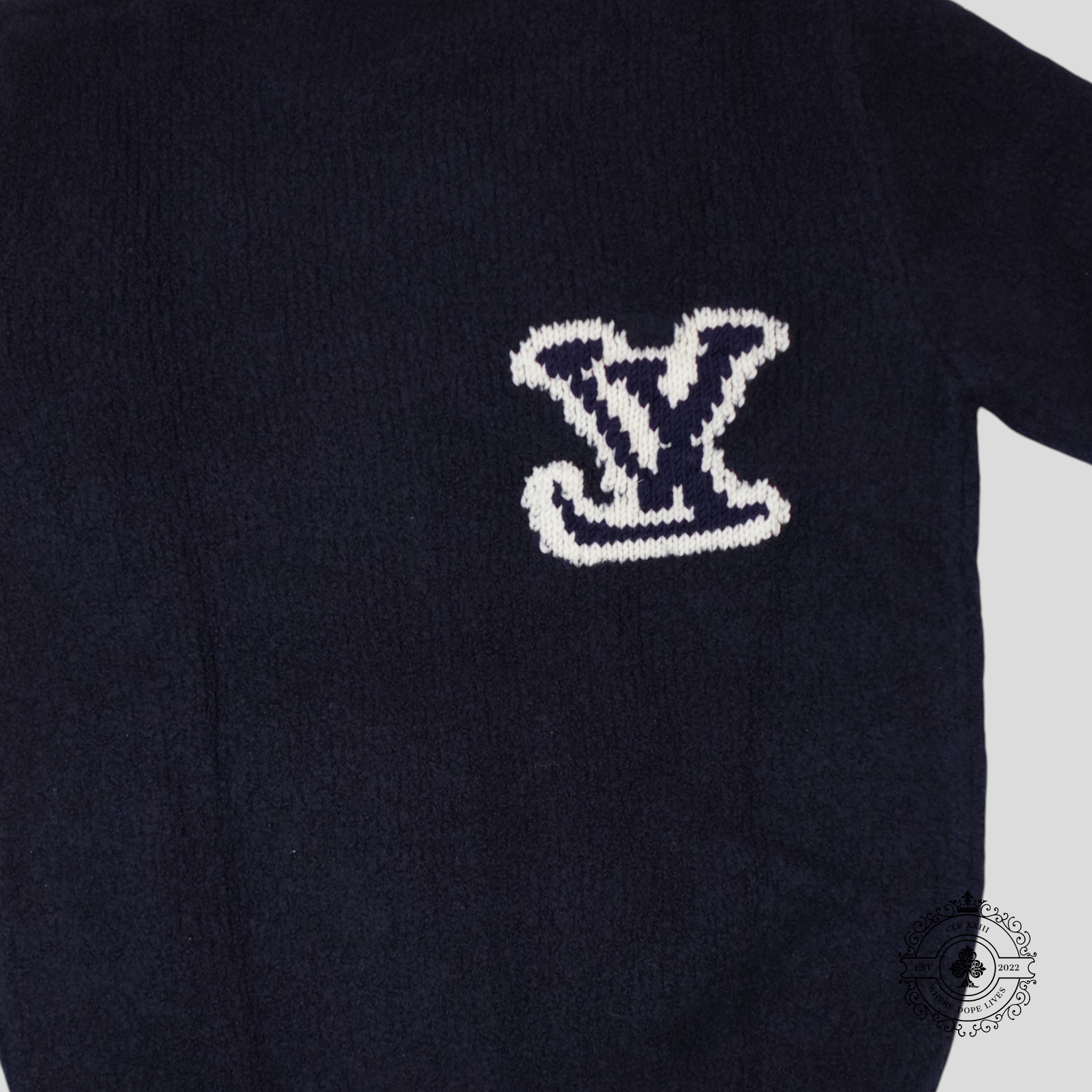 Louis Vuitton LV Intarsia Sweater in Navy Blue