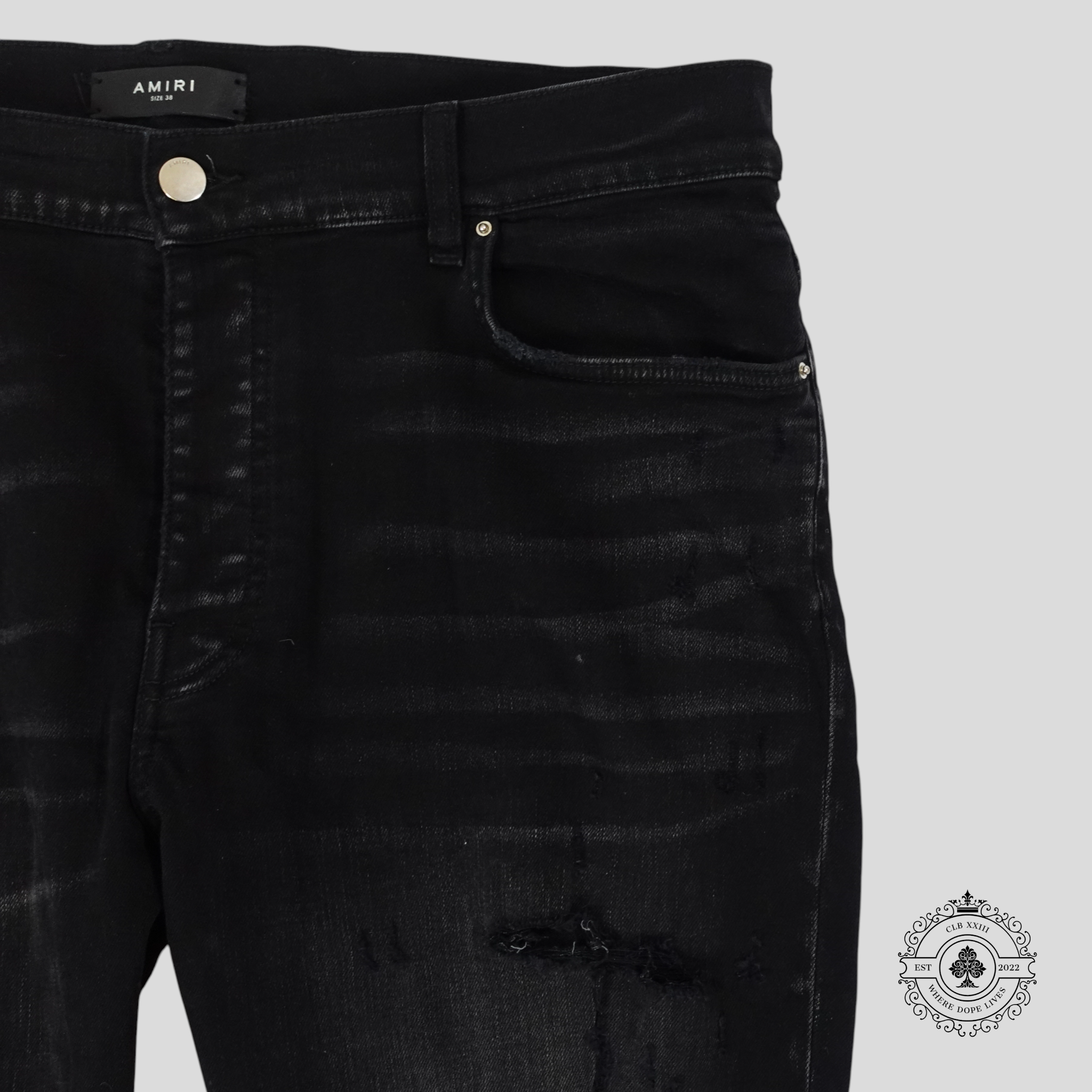 Amiri Core Applique Jeans in Aged Black