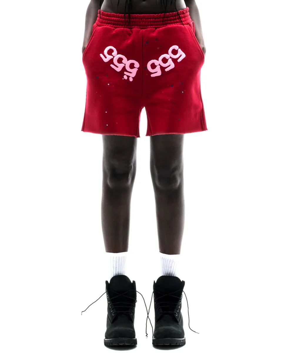 Sp5der Merlot Angel Number Sweat Shorts