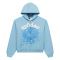 Sp5der Sky Blue OG Web Zip Hoodie