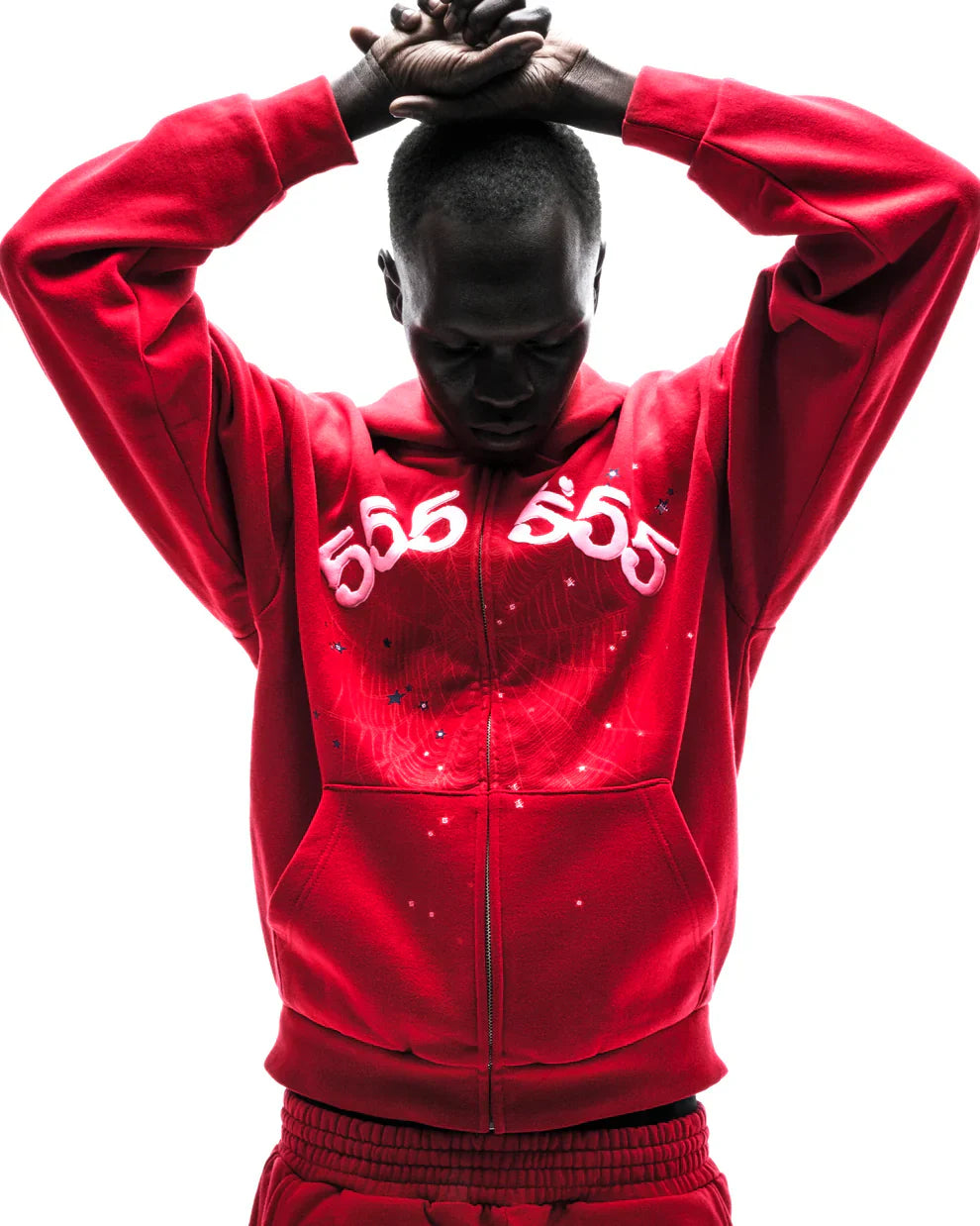 Sp5der Merlot Angel Number Zip Hoodie