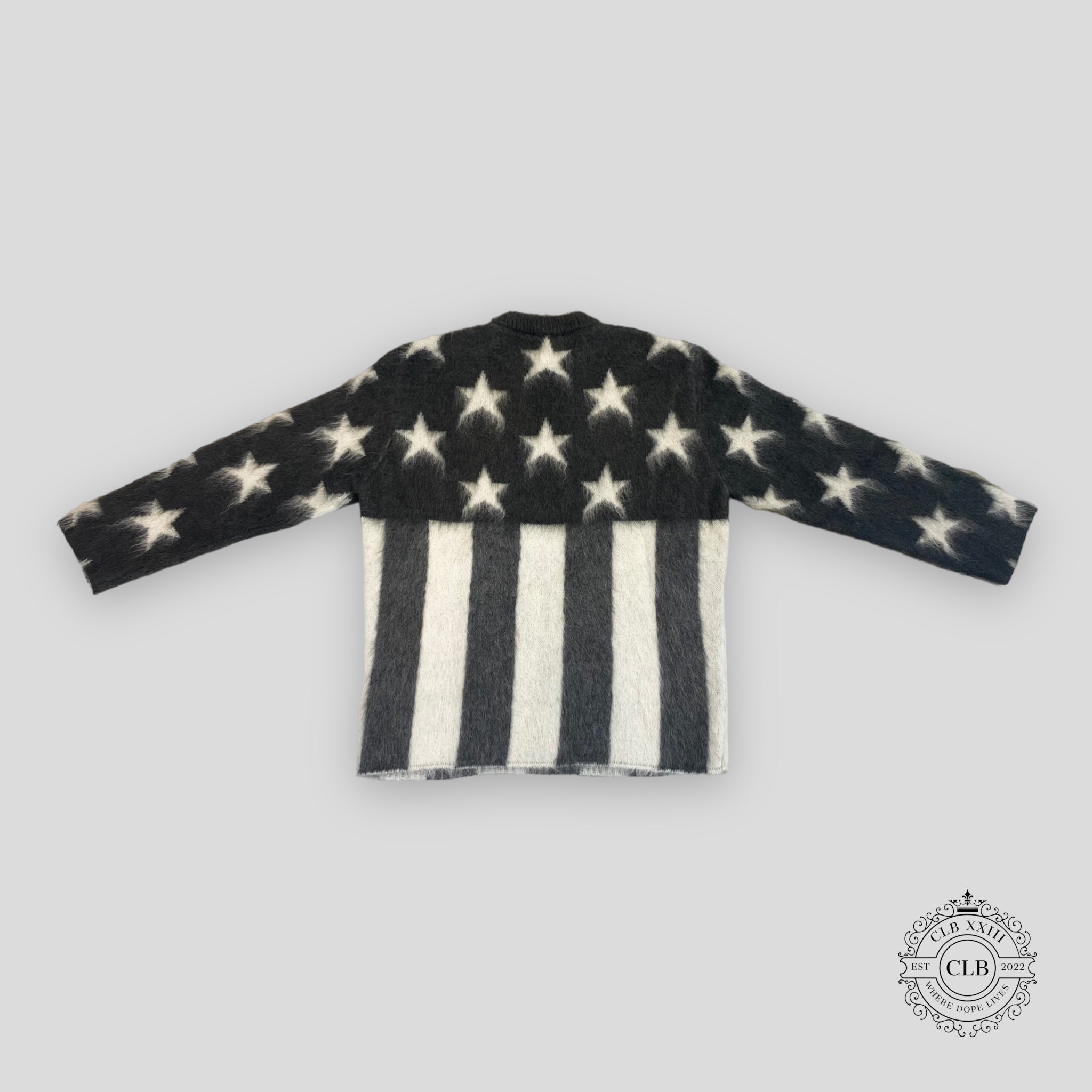 LOUIS VUITTON USA FLAG MOHAIR SWEATER - GREY